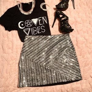 Lulu’s sequin mini skirt